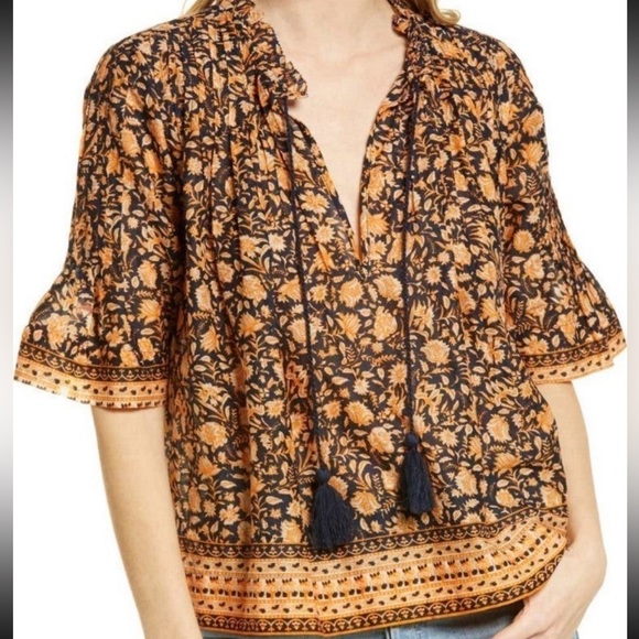 FAHERTY Acadia Boho Style Blouse New XS - Picture 1 of 4